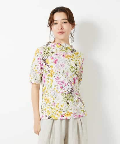 NHKGF96150  水彩フラワープリントTシャツ