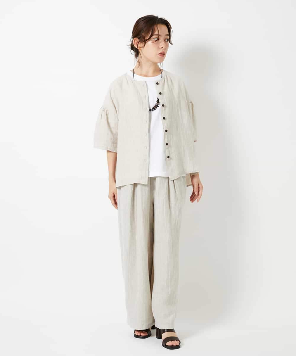 NHKHD66150 GIANNI LO GIUDICE(小さいサイズ)(メゾン ドゥ サンク) ボタニカル刺繍天竺カットソー イエロー