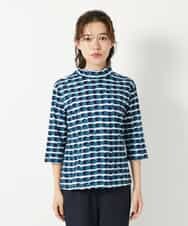 NHKHF92230 GIANNI LO GIUDICE(小さいサイズ)(メゾン ドゥ サンク) [日本製]イレギュラードットプリントカットソー ネイビー