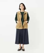 NHKJC21200 GIANNI LO GIUDICE(小さいサイズ)(メゾン ドゥ サンク) [日本製]抜染ボーダープリントカットソー ベージュ系