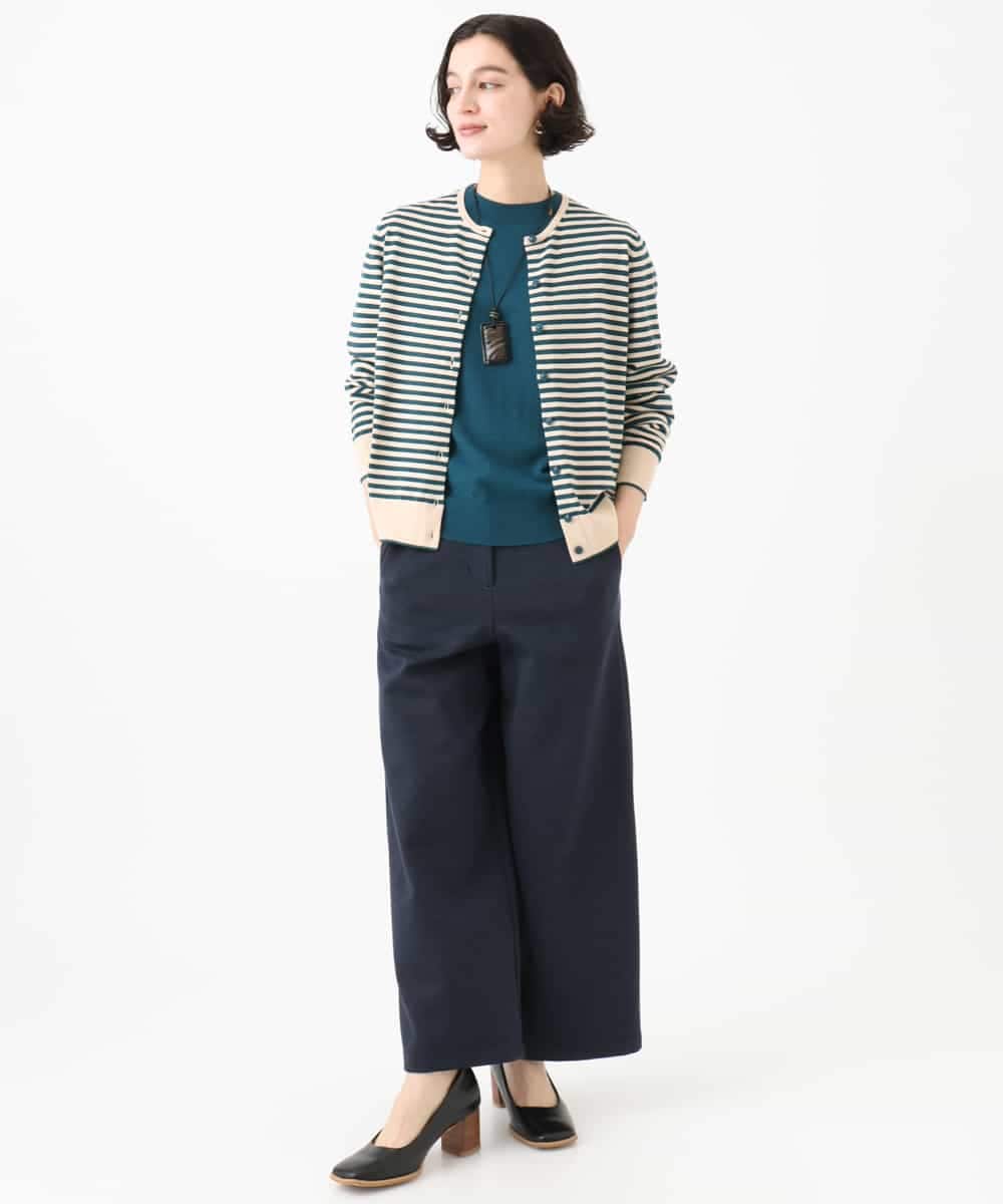 NHLAI83210 GIANNI LO GIUDICE(小さいサイズ)(メゾン ドゥ サンク) [セットアップ対応]デニムジャージーセミワイドパンツ ネイビー
