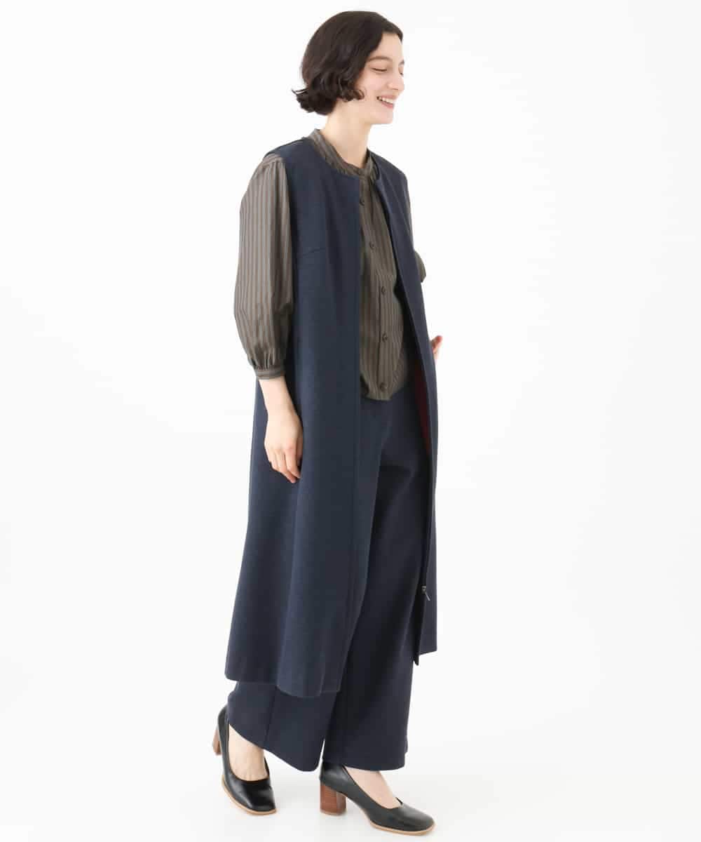 NHLAI83210 GIANNI LO GIUDICE(小さいサイズ)(メゾン ドゥ サンク) [セットアップ対応]デニムジャージーセミワイドパンツ ネイビー