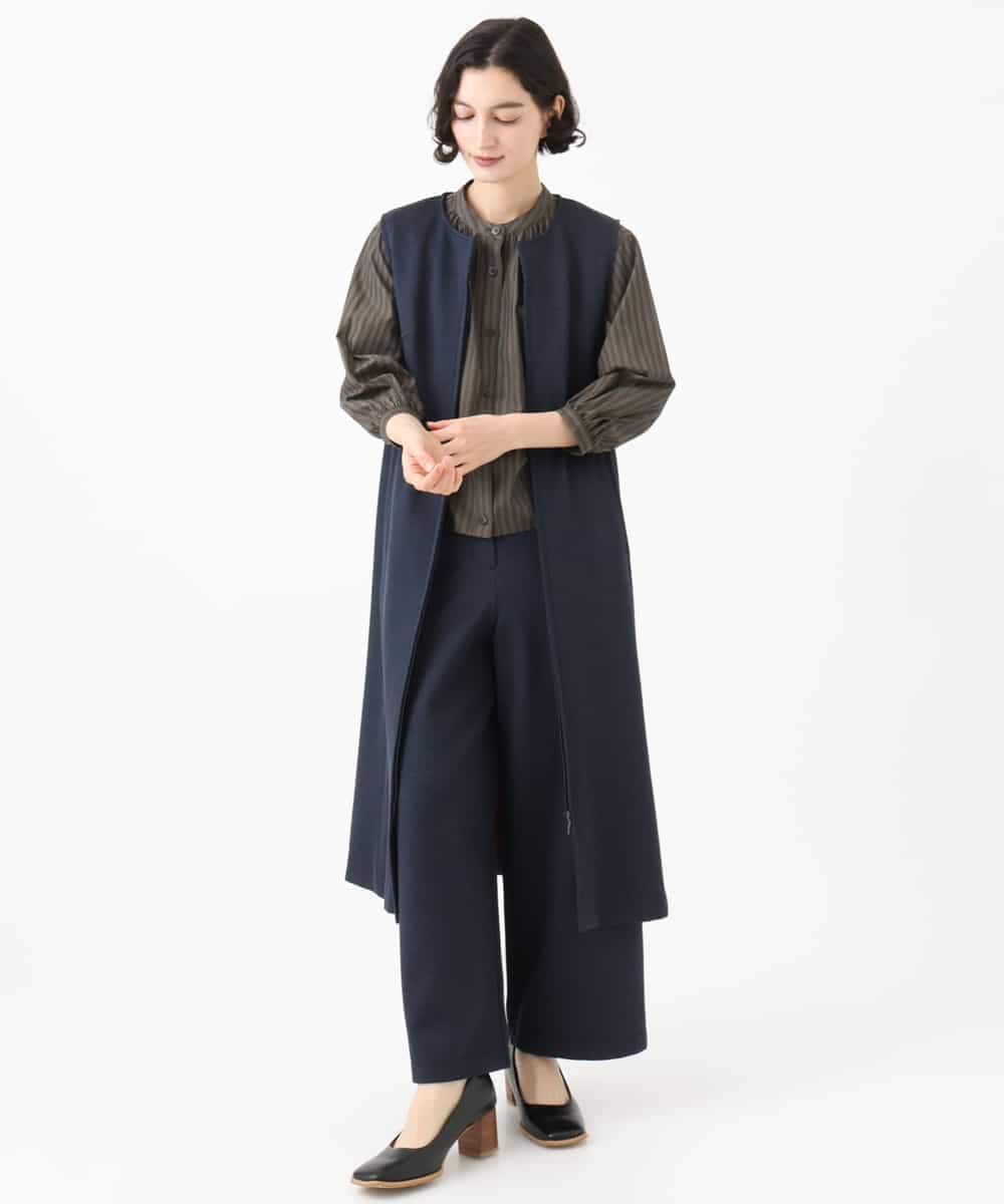 NHLAI83210 GIANNI LO GIUDICE(小さいサイズ)(メゾン ドゥ サンク) [セットアップ対応]デニムジャージーセミワイドパンツ ネイビー