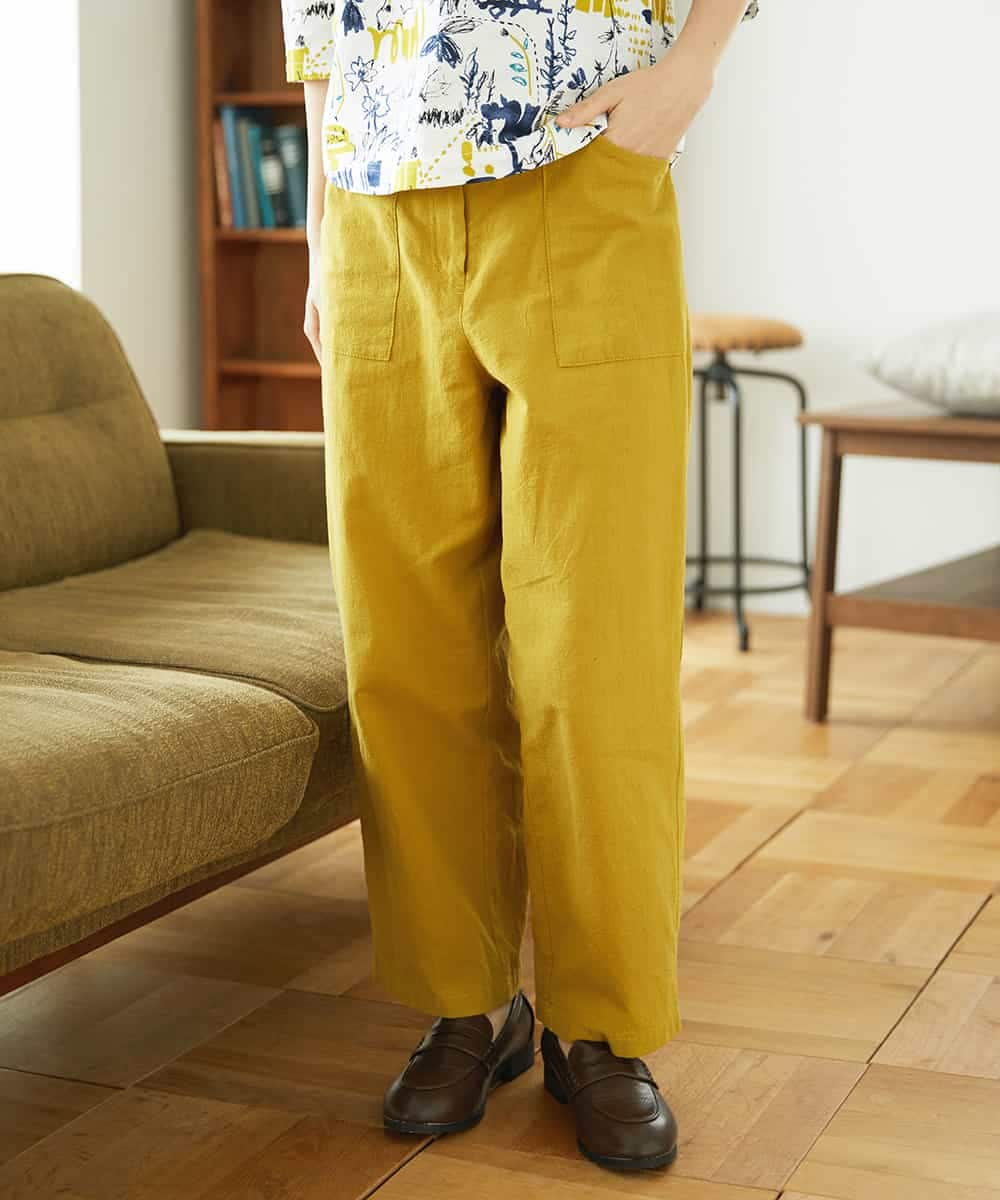 NHLGD86250 GIANNI LO GIUDICE(小さいサイズ)(メゾン ドゥ サンク) [セットアップ対応]コットンナチュラルワッシャーベイカーパンツ グリーン