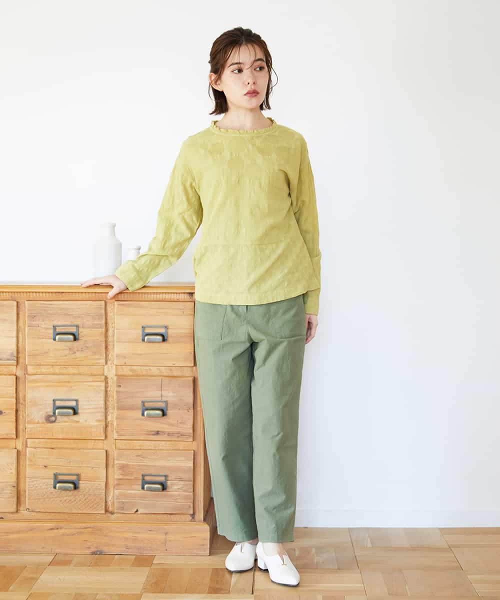 NHLGD86250 GIANNI LO GIUDICE(小さいサイズ)(メゾン ドゥ サンク) [セットアップ対応]コットンナチュラルワッシャーベイカーパンツ グリーン