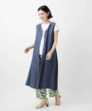 NHLGE41300 GIANNI LO GIUDICE(小さいサイズ)(メゾン ドゥ サンク) [日本製]ポタニカルフラワープリントパンツ グリーン