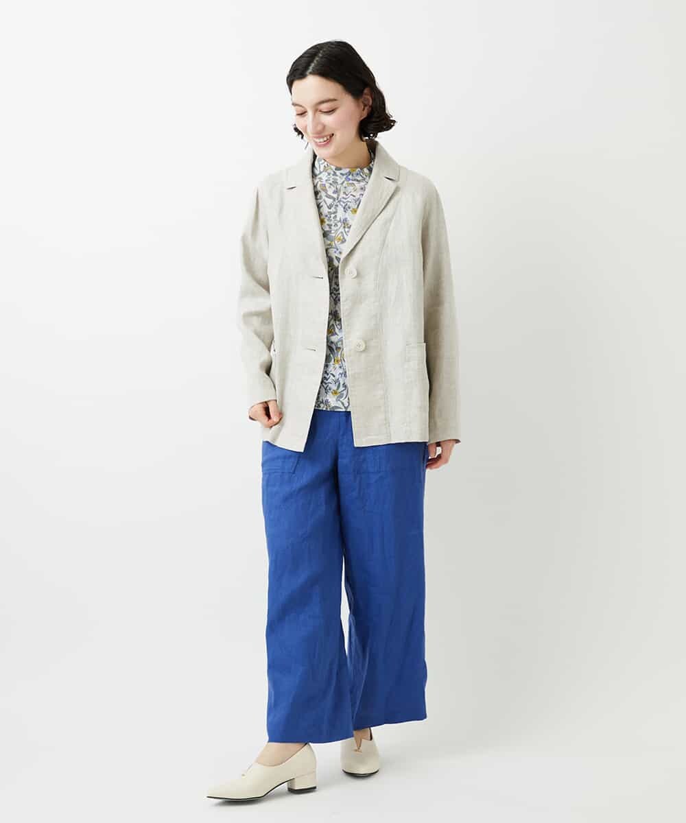 NHLGE43250 GIANNI LO GIUDICE(小さいサイズ)(メゾン ドゥ サンク) カラーリネン製品洗いパンツ グリーン