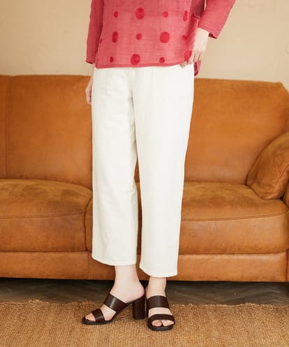 NHLGF89270  [日本製]リネンミックスシャンブレーストレッチパンツ