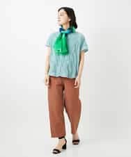 NHLGF89270 GIANNI LO GIUDICE(小さいサイズ)(メゾン ドゥ サンク) [日本製]リネンミックスシャンブレーストレッチパンツ オレンジ
