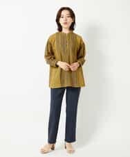 NHLHF81210 GIANNI LO GIUDICE(小さいサイズ)(メゾン ドゥ サンク) デニム調プリントハイテンションストレッチパンツ グレー