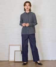 NHLJD14300 GIANNI LO GIUDICE(小さいサイズ)(メゾン ドゥ サンク) [セットアップ対応]デニムライクシャンブレーパンツ ネイビー
