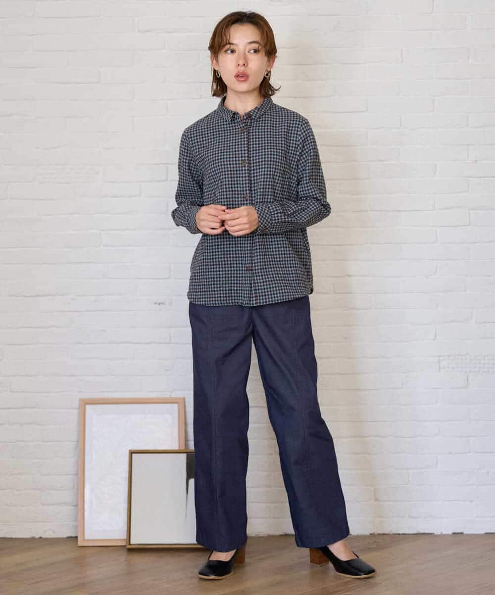 NHLJD14300 GIANNI LO GIUDICE(小さいサイズ)(メゾン ドゥ サンク) [セットアップ対応]デニムライクシャンブレーパンツ ネイビー