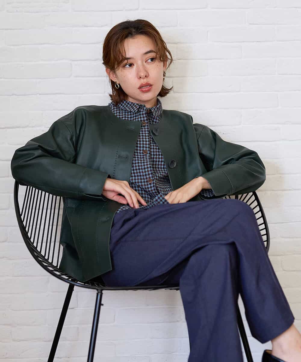 NHLJD14300 GIANNI LO GIUDICE(小さいサイズ)(メゾン ドゥ サンク) [セットアップ対応]デニムライクシャンブレーパンツ ネイビー