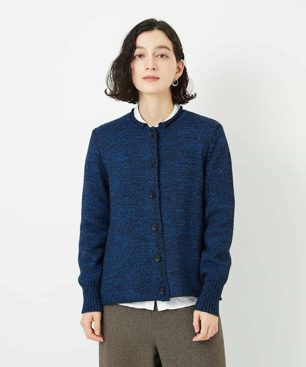 NHSAE11290 GIANNI LO GIUDICE(小さいサイズ)(メゾン ドゥ サンク) [人気デザイン/日本製]シーレニットカーディガン ネイビー