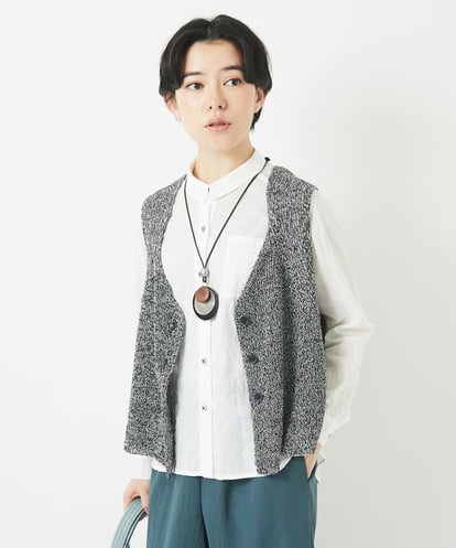 NHSGB11290 GIANNI LO GIUDICE(小さいサイズ) リネン杢ニットベスト