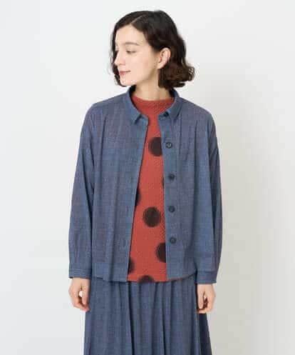 NHTJB83290  [セットアップ対応]デニムライクプリントカットソーブラウス