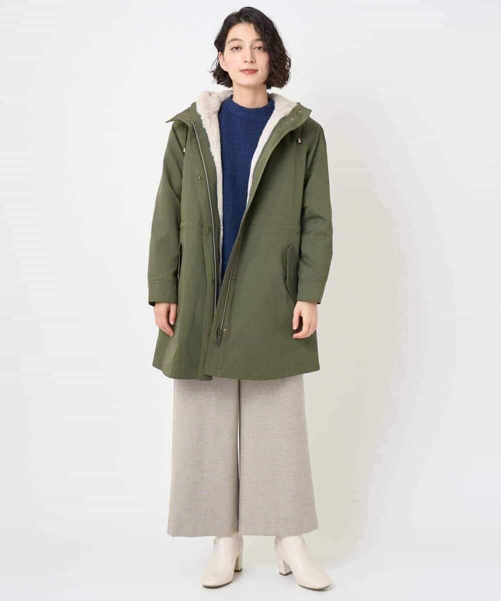 NHUAF91630 GIANNI LO GIUDICE(小さいサイズ)(メゾン ドゥ サンク) ボアライナー付き4wayコート ベージュ