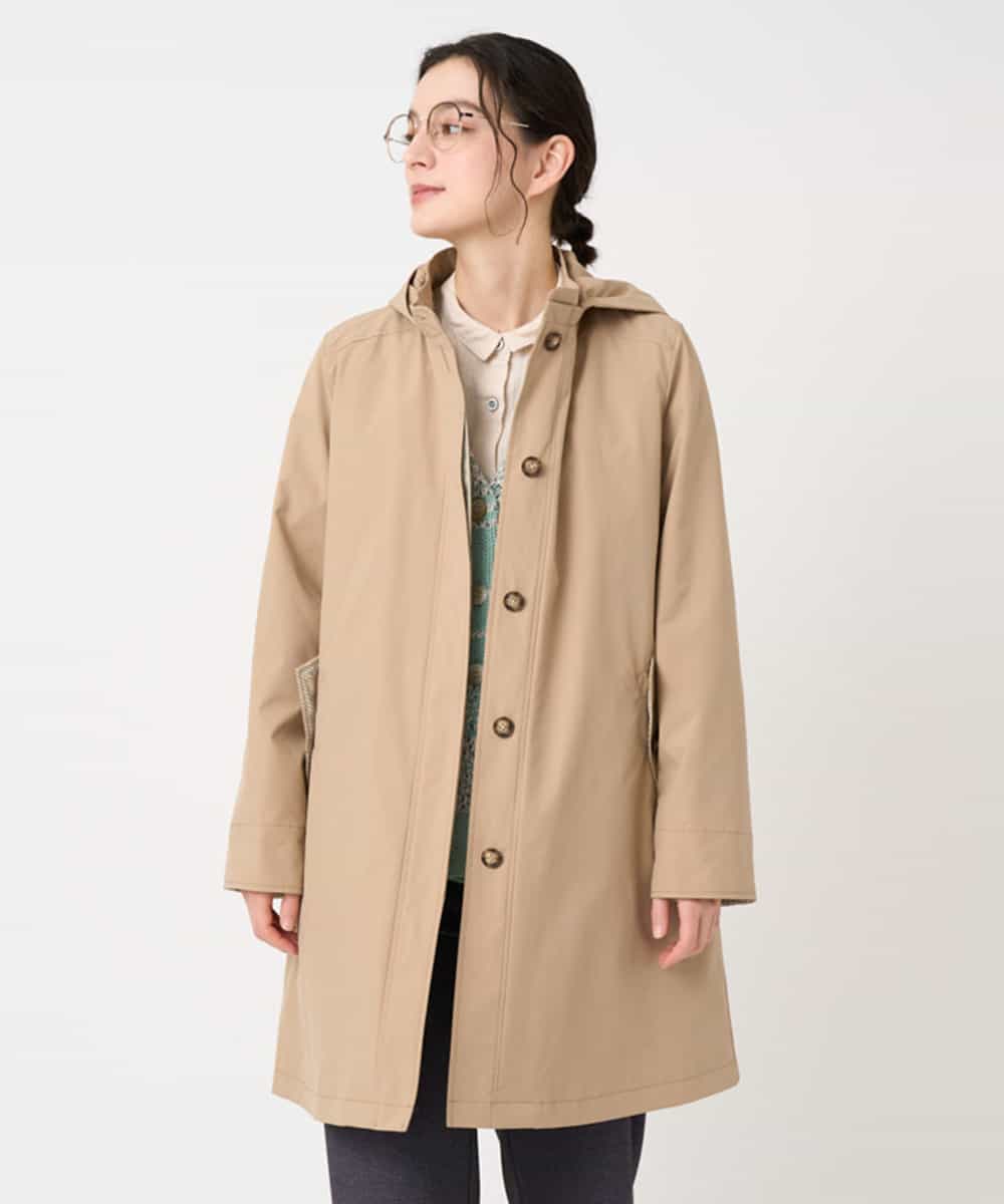 NHUCF80490 GIANNI LO GIUDICE(小さいサイズ)(メゾン ドゥ サンク) ライナー付きテトロンストレッチコート ベージュ