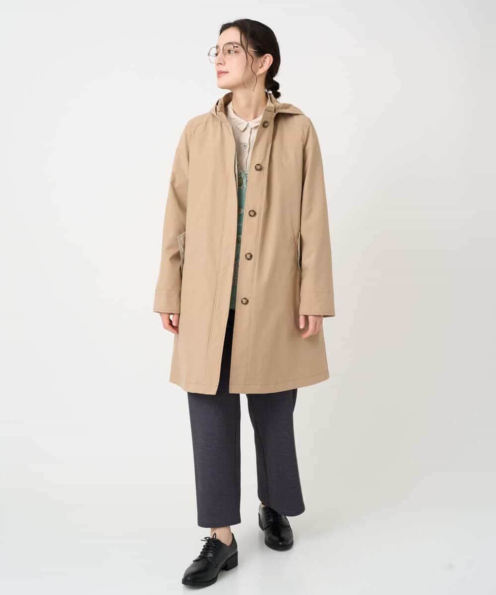 NHUCF80490 GIANNI LO GIUDICE(小さいサイズ)(メゾン ドゥ サンク) ライナー付きテトロンストレッチコート ベージュ