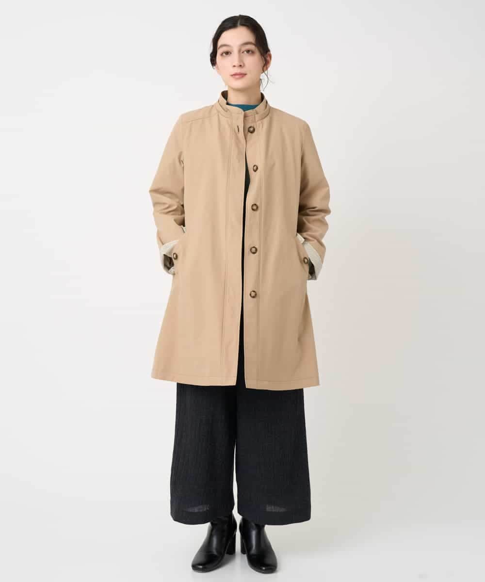 NHUCF80490 GIANNI LO GIUDICE(小さいサイズ)(メゾン ドゥ サンク) ライナー付きテトロンストレッチコート ベージュ