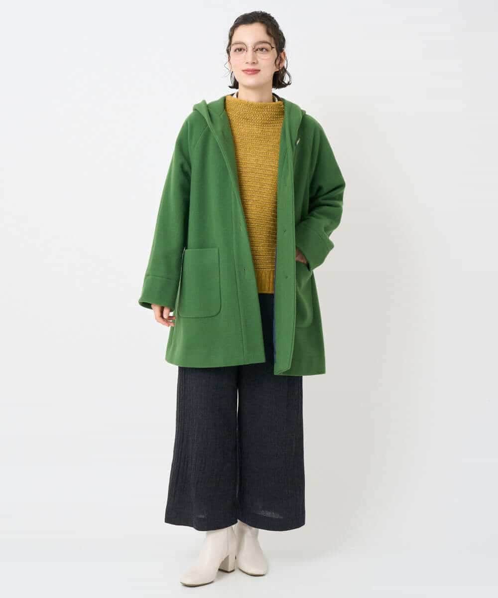 NHVAE32590 GIANNI LO GIUDICE(小さいサイズ)(メゾン ドゥ サンク) ウールモッサフーディーコート ベージュ