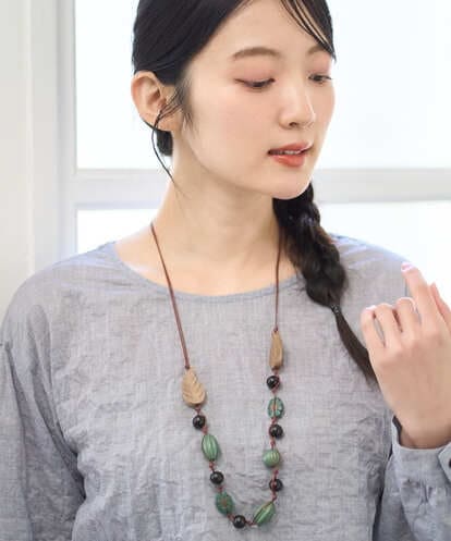 NK2ED04090 GIANNI LO GIUDICE リーフフラワーネックレス