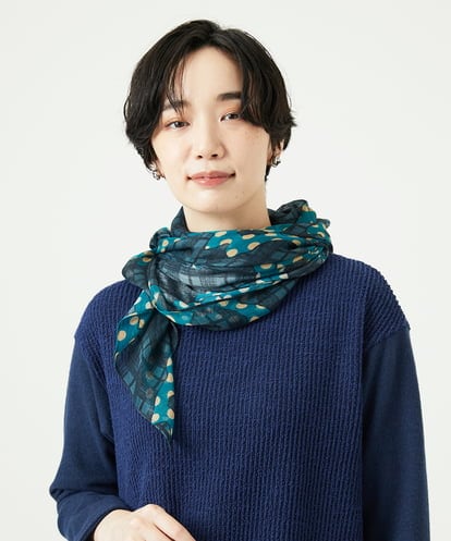 NK3AE11150 GIANNI LO GIUDICE [洗える]モダールカシミヤイタリアプリントストール