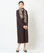 NK3JD04140 GIANNI LO GIUDICE(ジャンニ ロ ジュディチェ) サークルドットプリントスカーフ ブラウン×ベージュ