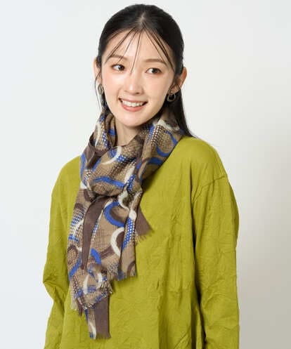 NK3JD04140 GIANNI LO GIUDICE サークルドットプリントスカーフ