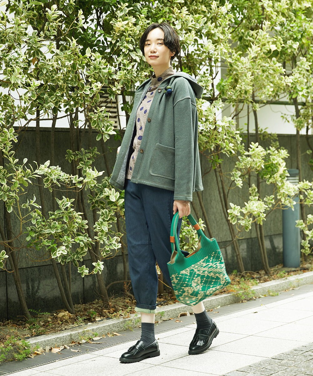 NK5AE11090 GIANNI LO GIUDICE(ジャンニ ロ ジュディチェ) ニットバッグ グリーン