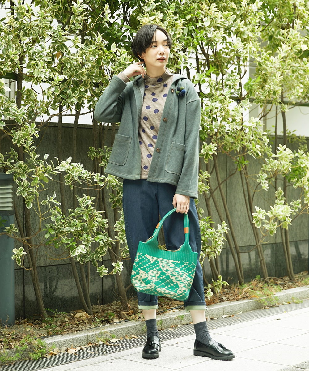 NK5AE11090 GIANNI LO GIUDICE(ジャンニ ロ ジュディチェ) ニットバッグ グリーン