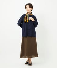 NR3JB02080 GIANNI LO GIUDICE(小さいサイズ)(メゾン ドゥ サンク) ストライプ幾何プリーツプチスカーフ ライトグレー系