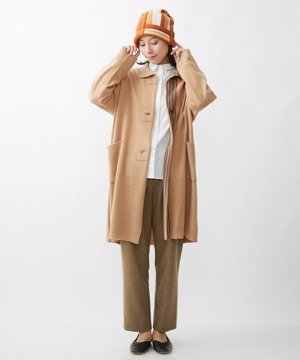 NR7AW09130 GIANNI LO GIUDICE(小さいサイズ)(メゾン ドゥ サンク) ランダムボーダーニットキャップ オレンジ系