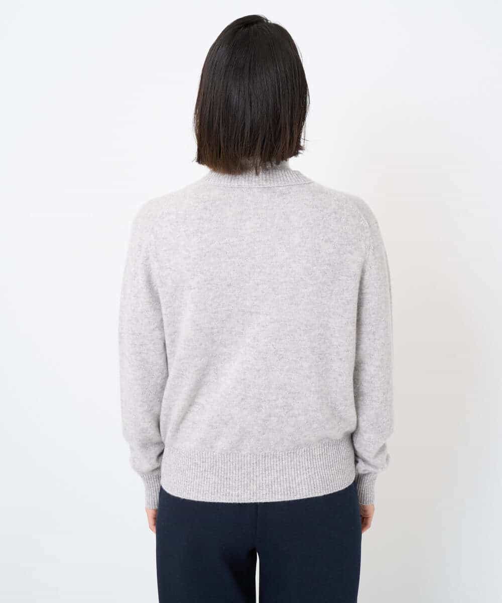 NSSAF83390 Maison de CINQ(メゾン ドゥ サンク) クルーネックカシミヤニットカーディガン ライトグレー