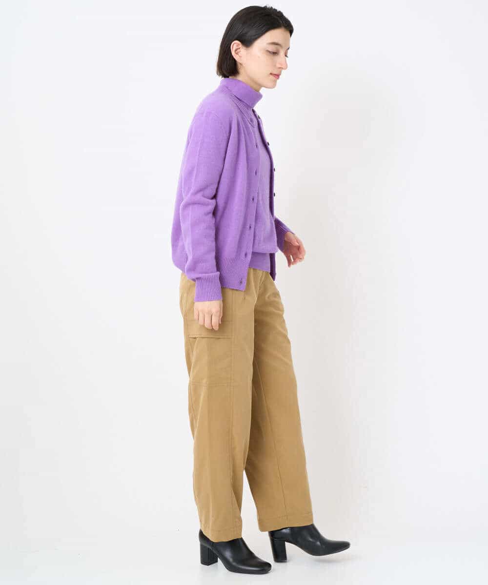 NSSAF83390 Maison de CINQ(メゾン ドゥ サンク) クルーネックカシミヤニットカーディガン ライトグレー