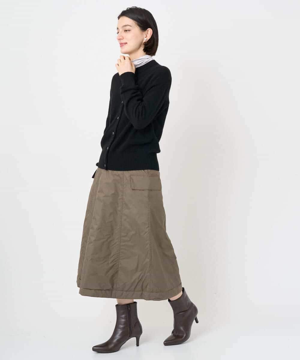 NSSAF83390 Maison de CINQ(メゾン ドゥ サンク) クルーネックカシミヤニットカーディガン ライトグレー