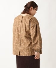 OLBAV19089 eur3(エウルキューブ) 【大きいサイズ/soso×eur3】2WAY花柄ブラウス ブラウン(17）