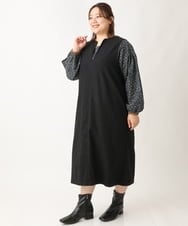 OLBAV19089 eur3(エウルキューブ) 【大きいサイズ/soso×eur3】2WAY花柄ブラウス ネイビー(57)