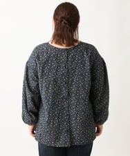OLBAV19089 eur3(エウルキューブ) 【大きいサイズ/soso×eur3】2WAY花柄ブラウス ネイビー(57)