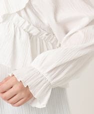OLBCD12099 eur3(エウルキューブ) 【大きいサイズ】2WAYフリルギャザーブラウス ホワイト(90)