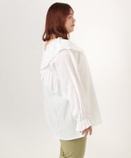 OLBCD12099 eur3(エウルキューブ) 【大きいサイズ】2WAYフリルギャザーブラウス ホワイト(90)
