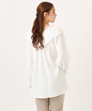 OLBCD12099 eur3(エウルキューブ) 【大きいサイズ】2WAYフリルギャザーブラウス ホワイト(90)