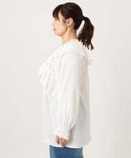 OLBCD12099 eur3(エウルキューブ) 【大きいサイズ】2WAYフリルギャザーブラウス ホワイト(90)