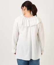 OLBCD12099 eur3(エウルキューブ) 【大きいサイズ】2WAYフリルギャザーブラウス ホワイト(90)