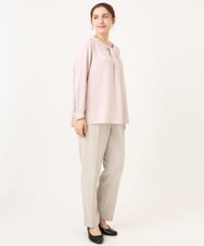 OLBDD04089 eur3(エウルキューブ) 【大きいサイズ/11号サイズあり】ジョーゼットタックブラウス ライトピンク(01)