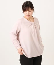 OLBDD04089 eur3(エウルキューブ) 【大きいサイズ/11号サイズあり】ジョーゼットタックブラウス ライトピンク(01)