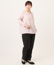 OLBDD04089 eur3(エウルキューブ) 【大きいサイズ/11号サイズあり】ジョーゼットタックブラウス ライトピンク(01)