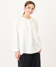 OLBDD04089 eur3(エウルキューブ) 【大きいサイズ/11号サイズあり】ジョーゼットタックブラウス ホワイト(90)