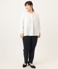 OLBDD04089 eur3(エウルキューブ) 【大きいサイズ/11号サイズあり】ジョーゼットタックブラウス ホワイト(90)
