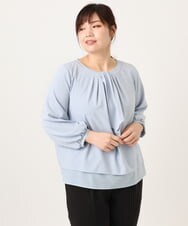OLBDD05089 eur3(エウルキューブ) 【大きいサイズ/11号サイズあり】マルチWAYブラウス ライトブルー(50)